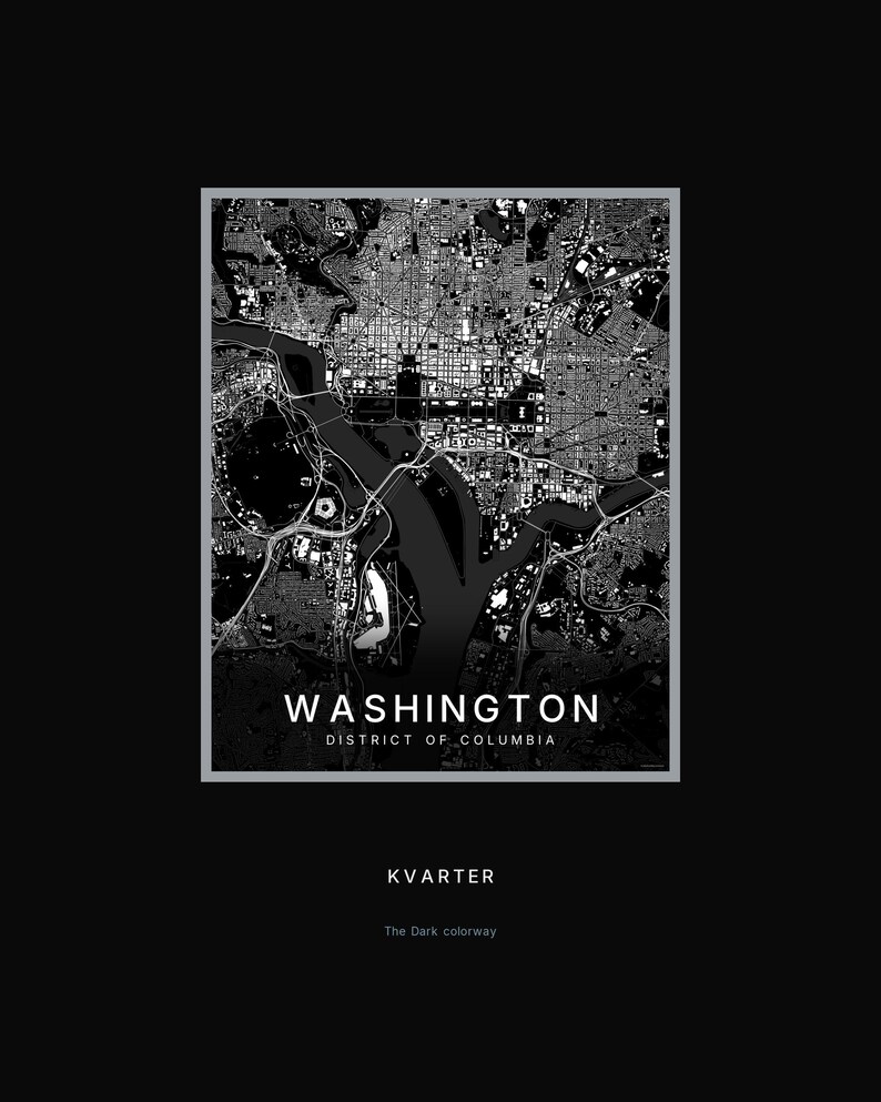 Washington map wall art — Listing image 08 — hero dark
