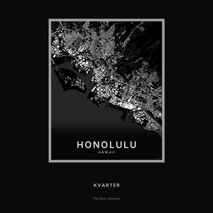 Honolulu map wall art — Listing image 08 — hero dark
