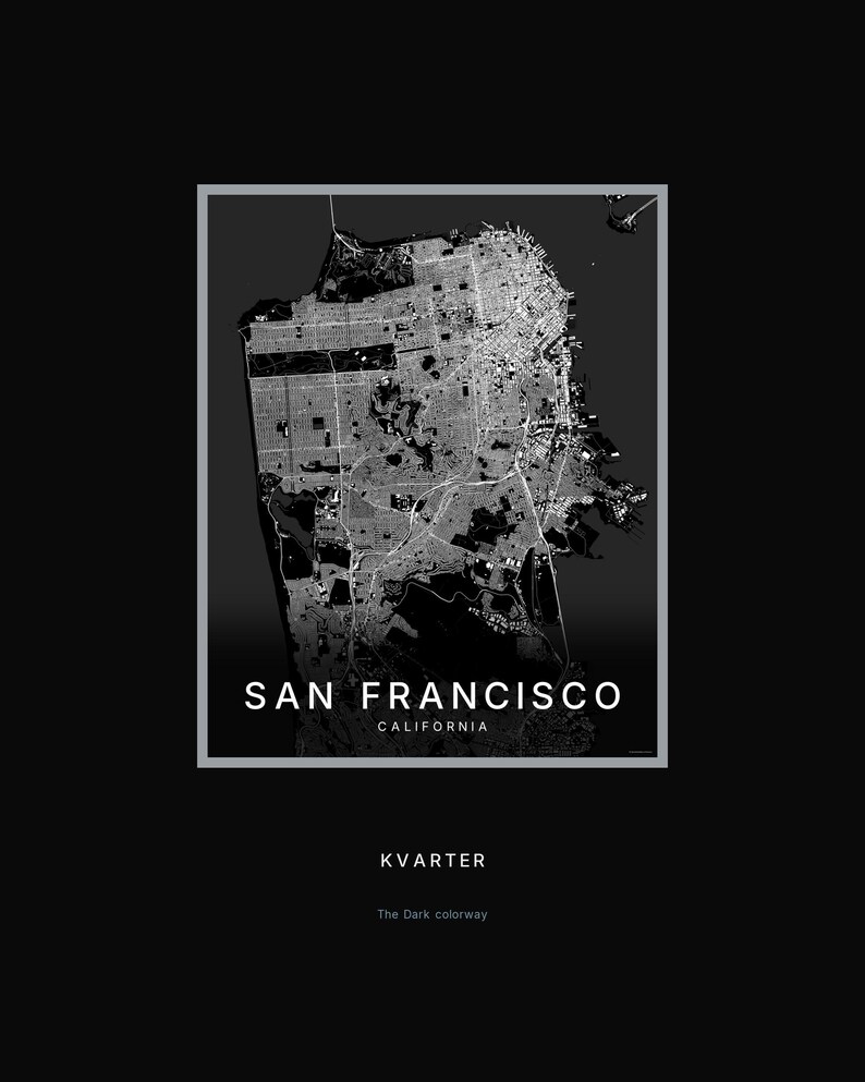 San Francisco map wall art — Listing image 08 — hero dark