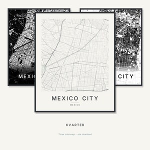Mexico City Map Print, Mexico City Poster, Modern Wall Art, Minimalist City Map, Mexico Printable, Digital Download, Housewarming Gift