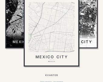 Mexiko-Stadt-Stadtplan als Kunstdruck, Mexiko-Stadt-Poster, Moderne Wandkunst, Minimalistischer Stadtplan, Mexiko-Stadt-Vorlage zum Ausdrucken, Digitaler Download, Einzugsgeschenk