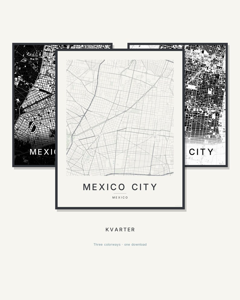 Mexico City map wall art — Listing image 01 — hero