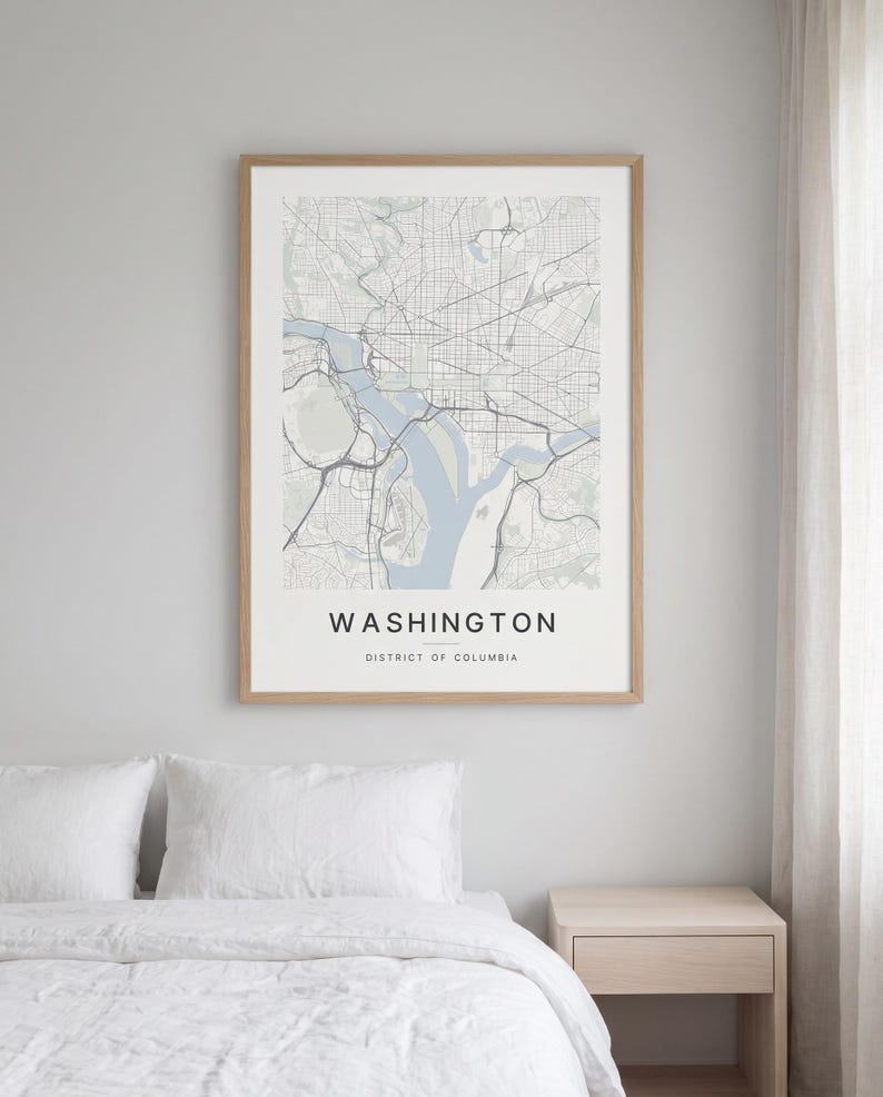 Washington map wall art — Listing image 03 — flat