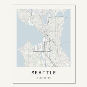 Seattle map wall art — Listing image 03 — flat
