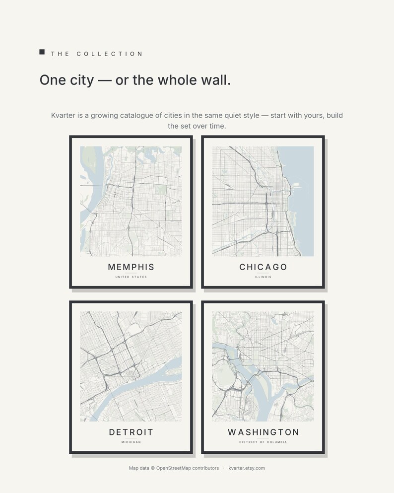 Memphis map wall art — Listing image 07 — gallerywall