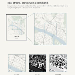 Umea Map Print, Umea Poster, Wall Art, Printable, Digital Download, Minimalist City Map, Scandi (Umeå) image 4