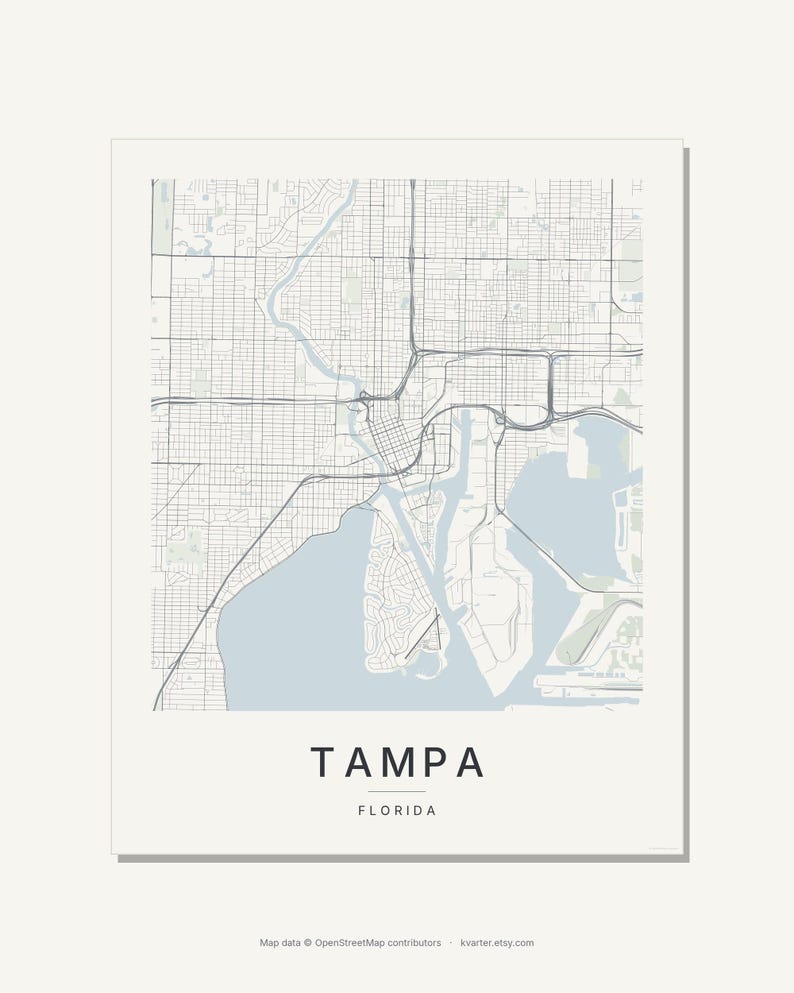 Tampa map wall art — Listing image 03 — flat