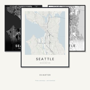 Seattle map wall art — Listing image 01 — hero