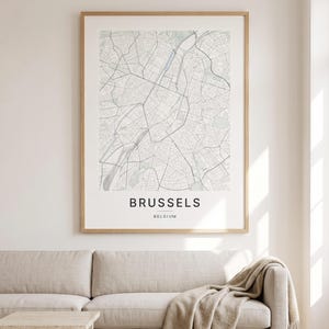Brussels map wall art — The poster in a room (AI-generated)