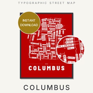 Columbus map wall art — Listing image 01 — hero