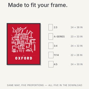 Oxford map wall art — Listing image 08 — sizes