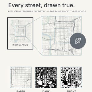 Indianapolis map wall art — Listing image 04 — detail