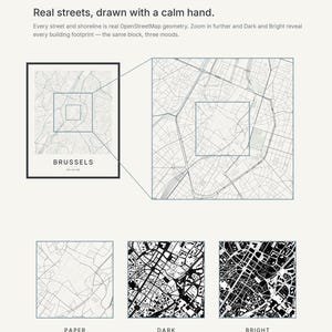 Brussels map wall art — Listing image 04 — detail