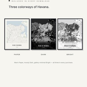 Havana map wall art — Listing image 02 — colorways