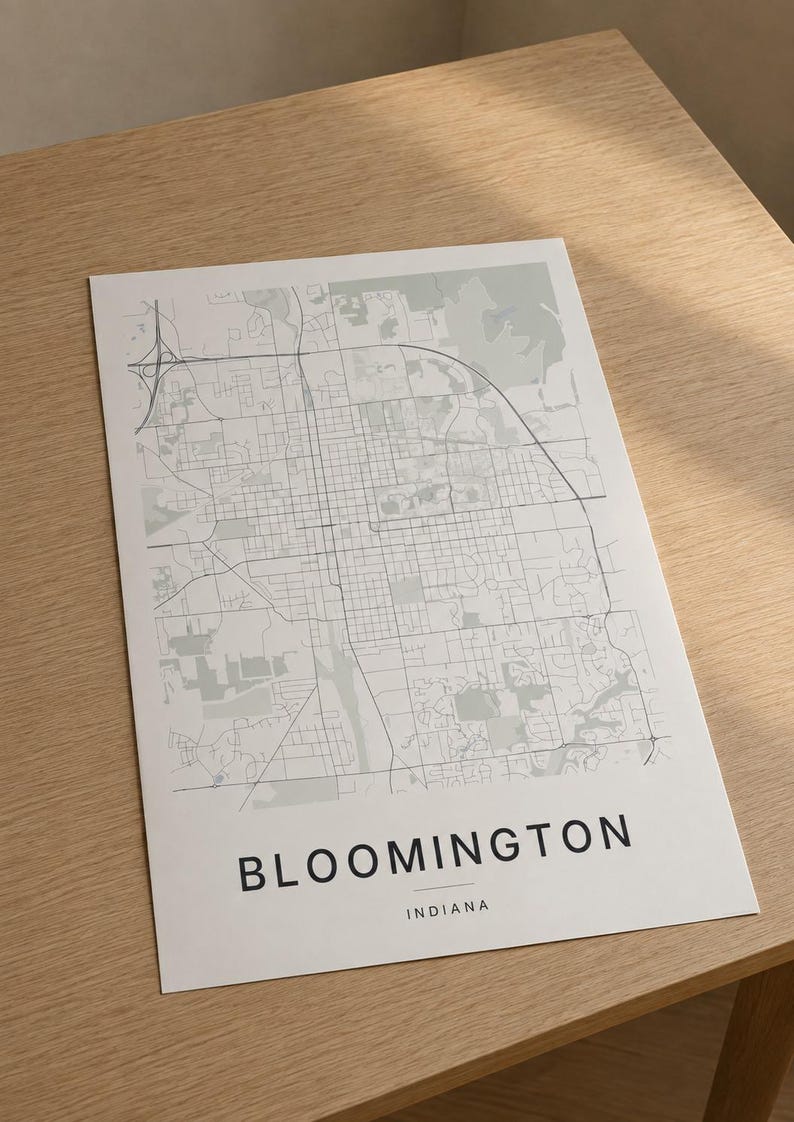 Bloomington map wall art — Listing image 04 — detail