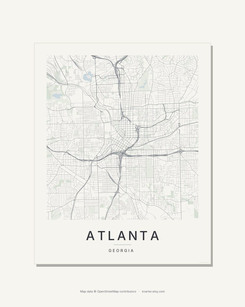 Atlanta map wall art — Listing image 03 — flat