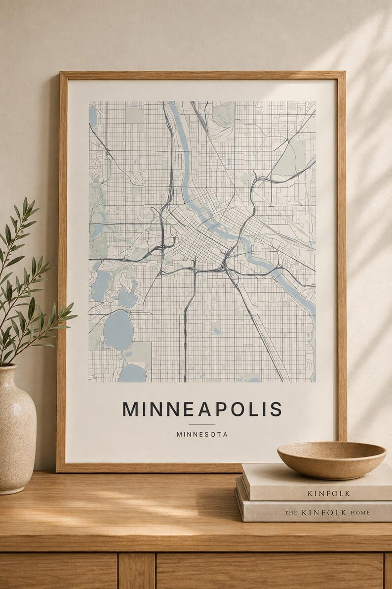 Minneapolis map wall art — Listing image 03 — flat