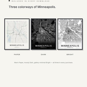 Minneapolis map wall art — Listing image 02 — colorways