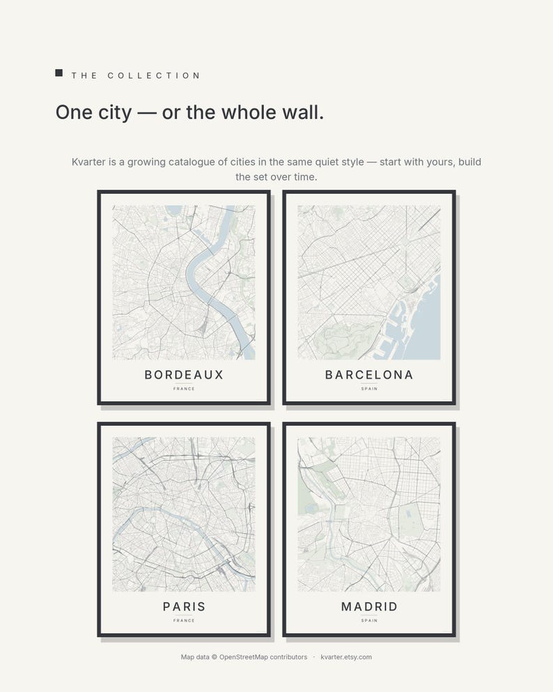 Bordeaux map wall art — Listing image 07 — gallerywall