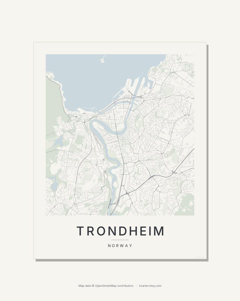 Trondheim map wall art — Listing image 03 — flat