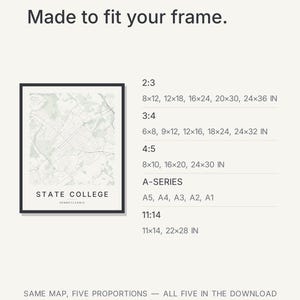 State College map wall art — Listing image 07 — gallerywall