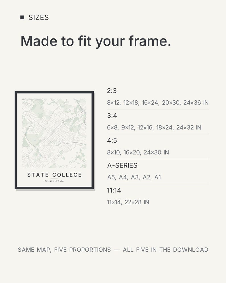 State College map wall art — Listing image 07 — gallerywall