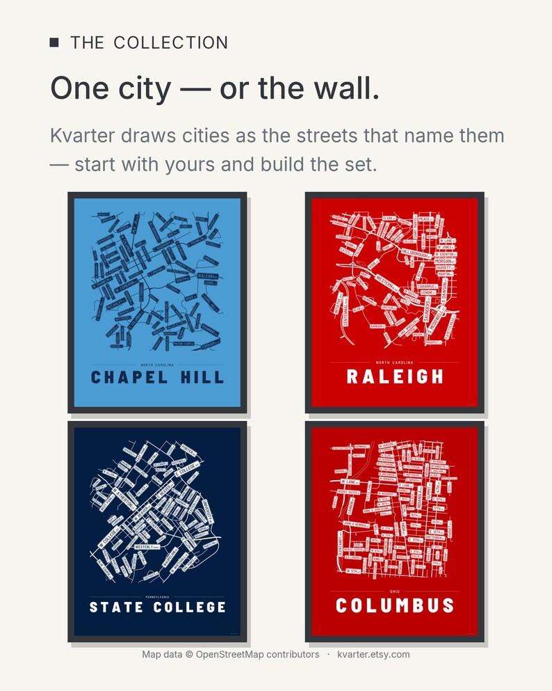 Chapel Hill map wall art — Listing image 09 — theline