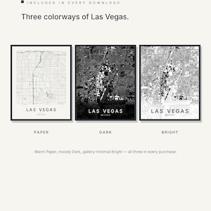 Las Vegas map wall art — Listing image 02 — colorways