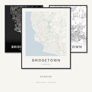 Bridgetown Map Print, Bridgetown Poster, Modern Wall Art, Minimalist City Map, Barbados Printable, Digital Download, Housewarming Gift