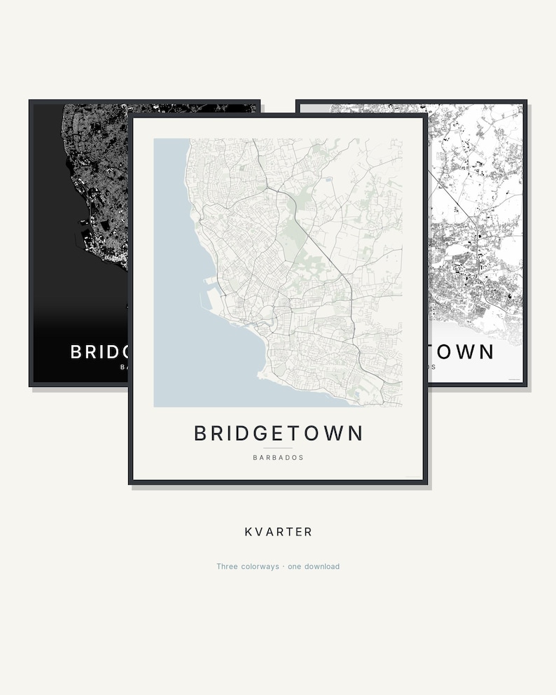 Bridgetown map wall art — Listing image 01 — hero