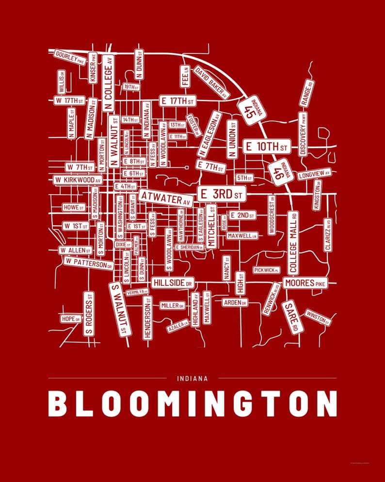 Bloomington map wall art — Listing image 04 — flat