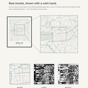 Berlin map wall art — Listing image 04 — detail