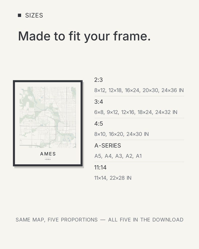 Ames map wall art — Listing image 07 — gallerywall