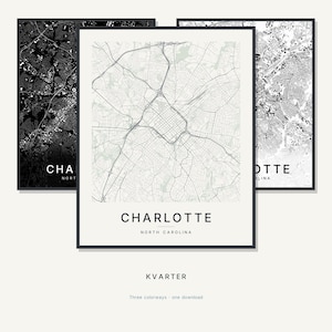 Charlotte map wall art — Listing image 01 — hero
