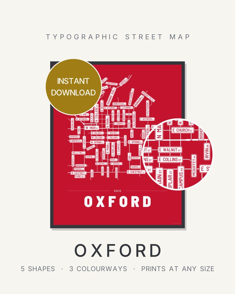 Oxford map wall art — Listing image 01 — hero