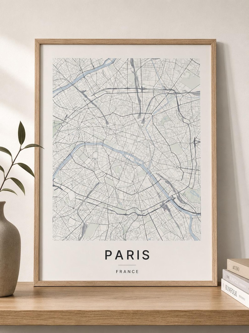 Paris map wall art — Listing image 04 — detail