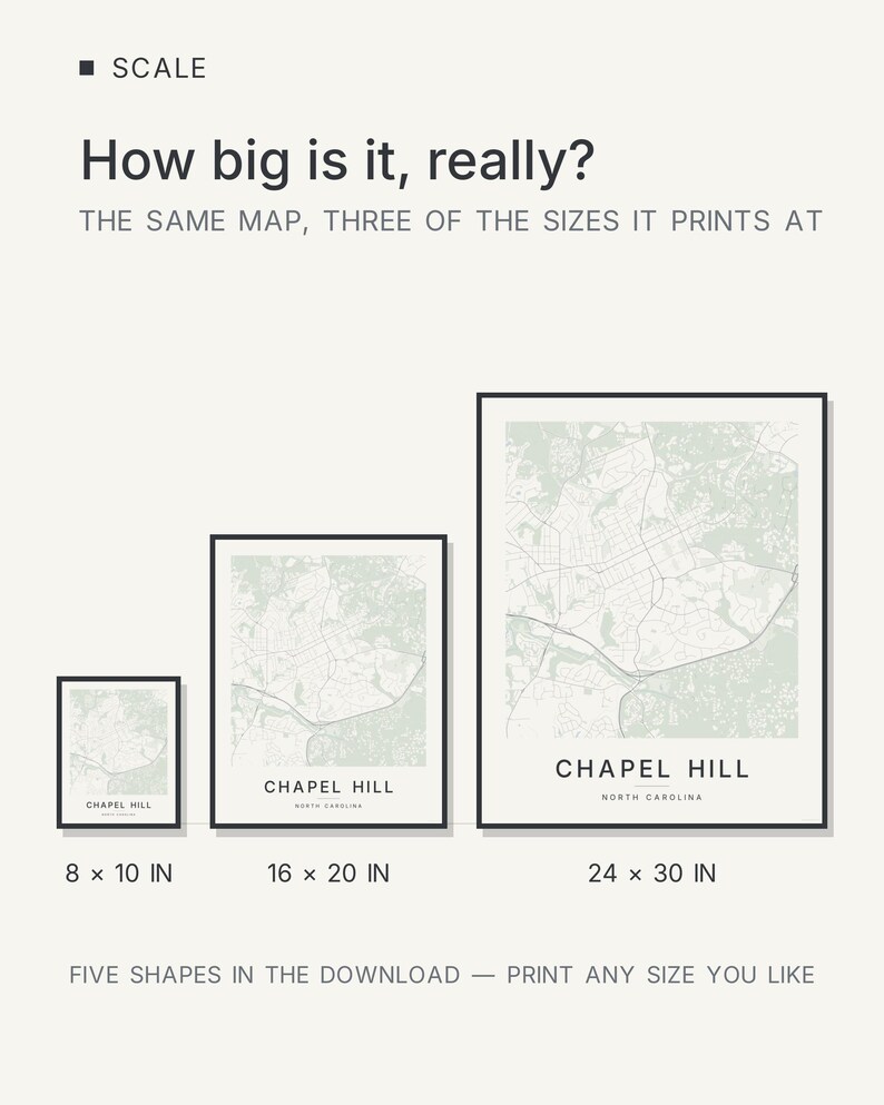Chapel Hill map wall art — Listing image 08 — hero dark