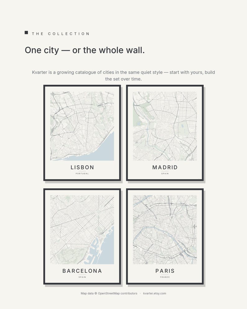 Lisbon map wall art — Listing image 07 — gallerywall