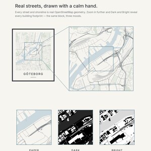 Gothenburg Map Print, Wall Art, Printable, Digital Download, Minimalist City Map, Scandi Poster, Housewarming Gift image 3