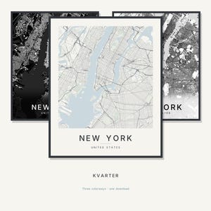 New York Map Print, New York Poster, Modern Wall Art, Minimalist City Map, United States Printable, Digital Download, Housewarming Gift