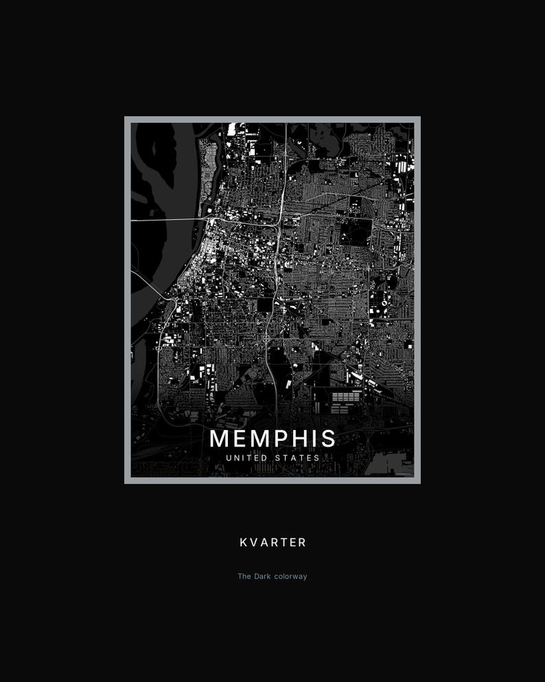 Memphis map wall art — Listing image 08 — hero dark
