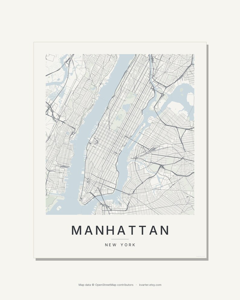 Manhattan map wall art — Listing image 06 — sizes