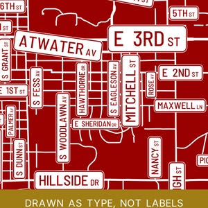 Bloomington map wall art — Listing image 06 — platecraft
