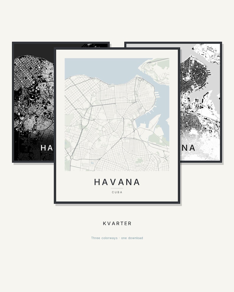 Havana map wall art — Listing image 01 — hero