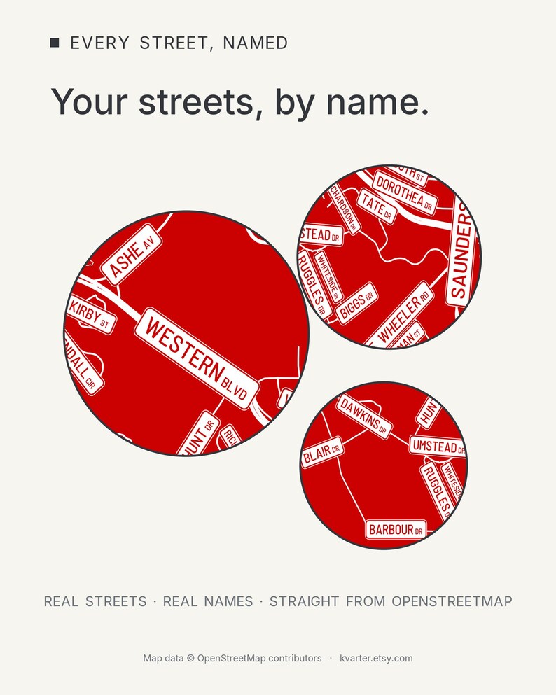 Raleigh map wall art — Listing image 03 — findstreet