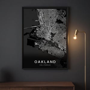 Oakland map wall art — The poster in a room (AI-generated)