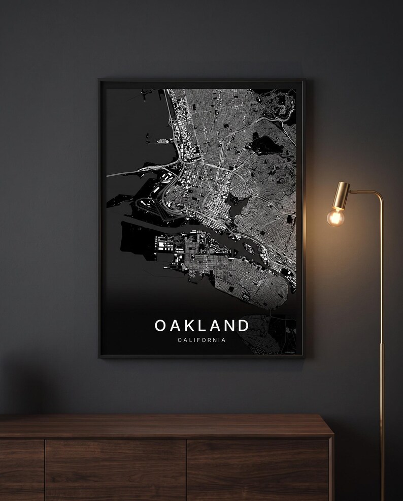 Oakland map wall art — The poster in a room (AI-generated)