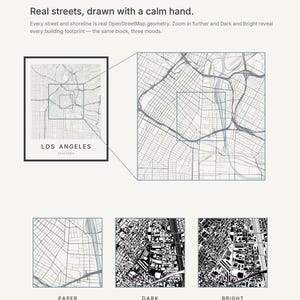 Los Angeles map wall art — Listing image 04 — detail