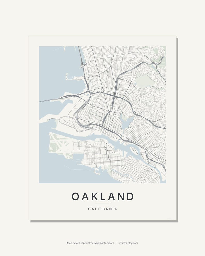 Oakland map wall art — Listing image 03 — flat