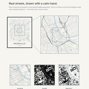Nashville map wall art — Listing image 04 — detail
